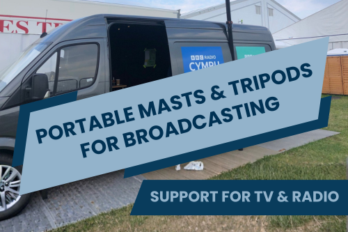 Masts and tripods for broadcasting guide