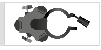Mast adaptor close-up showing alignment with the head mount screw-free edge