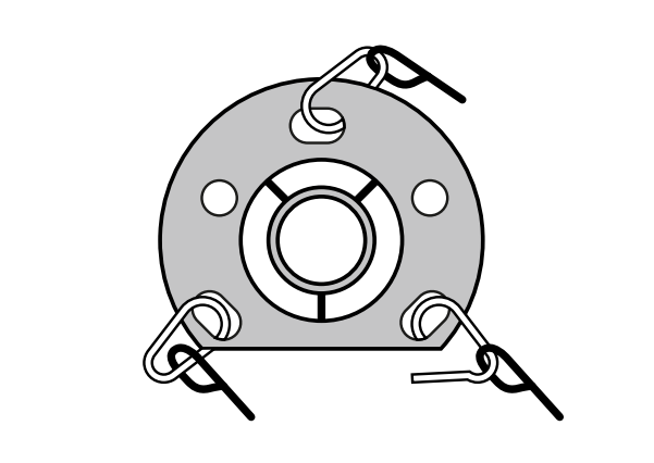 Top cap with guy rope clips attached