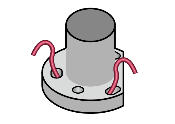 Base cap secured with red pegs