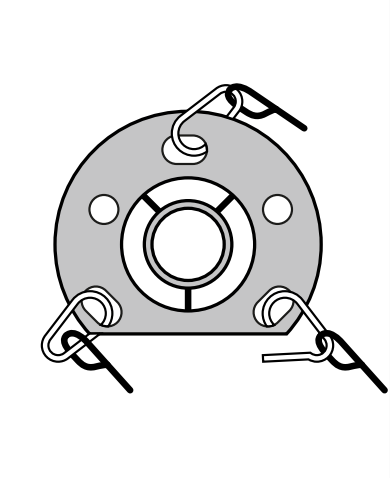 Top cap with guy rope clips attached