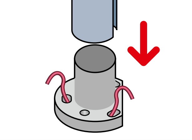 Mast being lowered into base cap