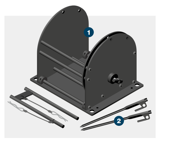 Rolacage components — 2 items with numbered callouts