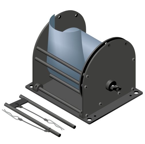 Mast being dropped into the Rolacage with slot facing the removed bar position