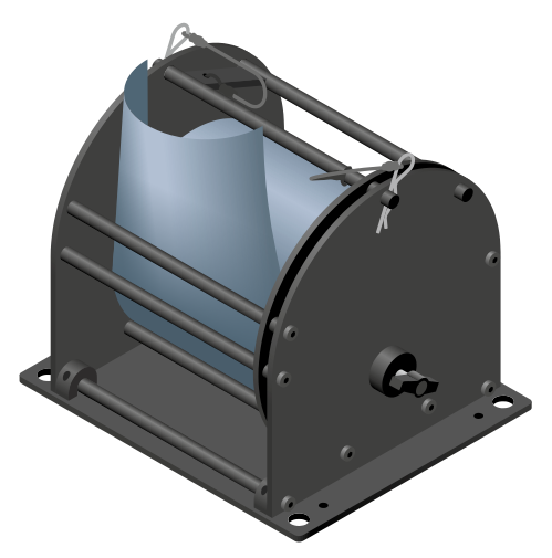 Bars and retaining pins replaced with mast loaded inside Rolacage