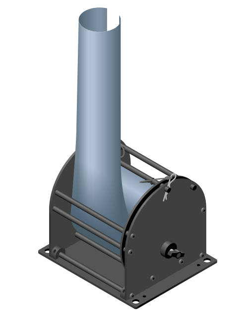 Mast deployed upward from the Rolacage secured with brake