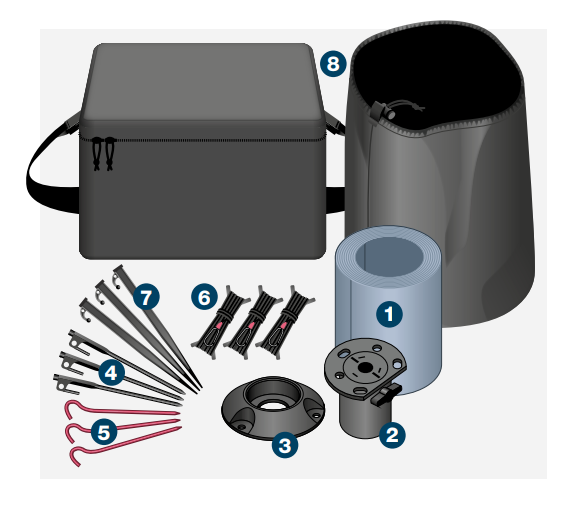 System 75 Single Tube Mast components — 8 items with numbered callouts