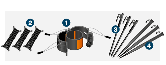 Secondary Cuff Kit — 4 items with numbered callouts