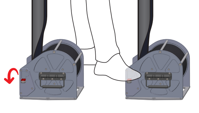 Releasing the brake — RED pedal operation