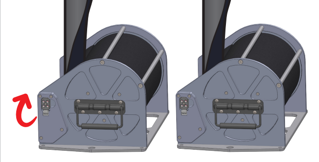 Locking the brake — RED pedal folded inwards