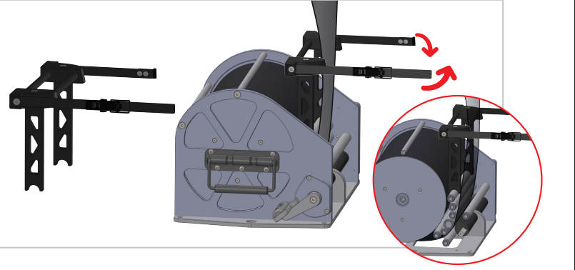 Step 9 — Deployment brace positioned in tube slot with latch secured
