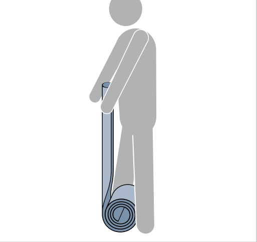 Person with System 75 mast approximately 1m vertically unrolled