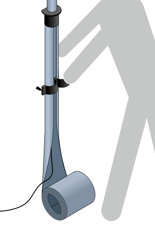 Mount cuff secured after unrolling more of the System 75 mast