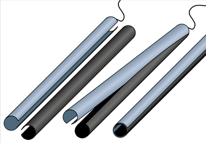 Two tubes laid slot-to-slot with IAM wrapped around insert