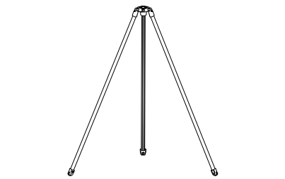 Step 3 &mdash; assembled tripod positioned with level collar and secured feet