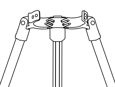 Step 4 &mdash; open collar fully for double tube mast (close-up)