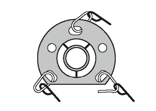 Top cap top-view diagram showing guy rope clip attachment points