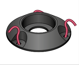 Low profile base cap secured with red pegs