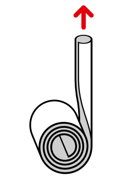 Mast tube being unrolled vertically to approximately 1 metre