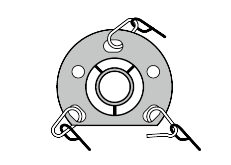 Top cap with guy rope clips attached