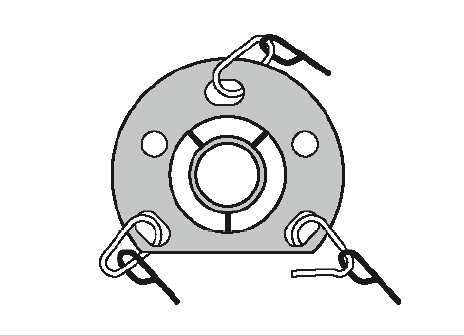 Top cap with guy rope clips attached