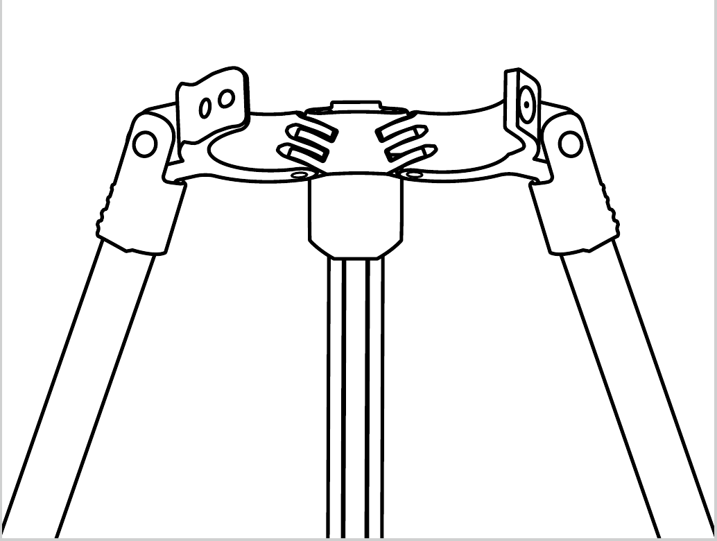Mast support collar fully opened after pulling the pin