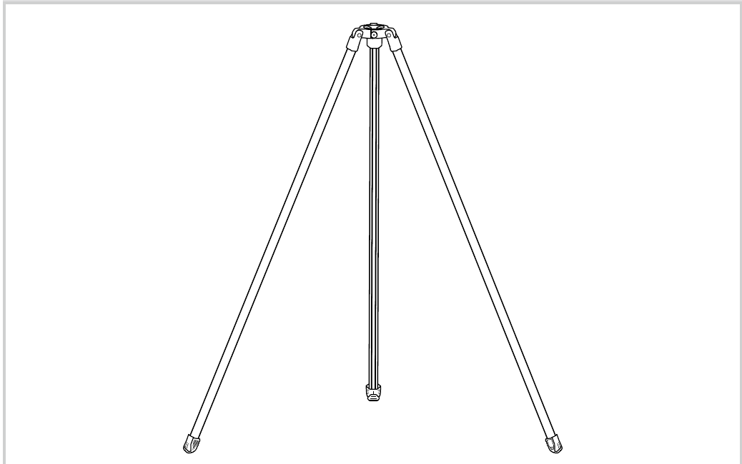 Mast Support System tripod positioned with the mast support collar level