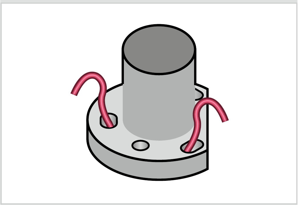 Base cap secured to the ground with red rock pegs