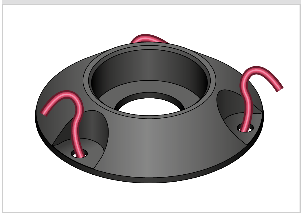 Low profile base cap secured with red base cap pegs