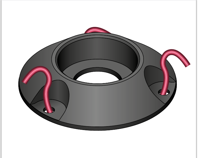 Low profile base cap secured with red pegs, ready for the 7m mast